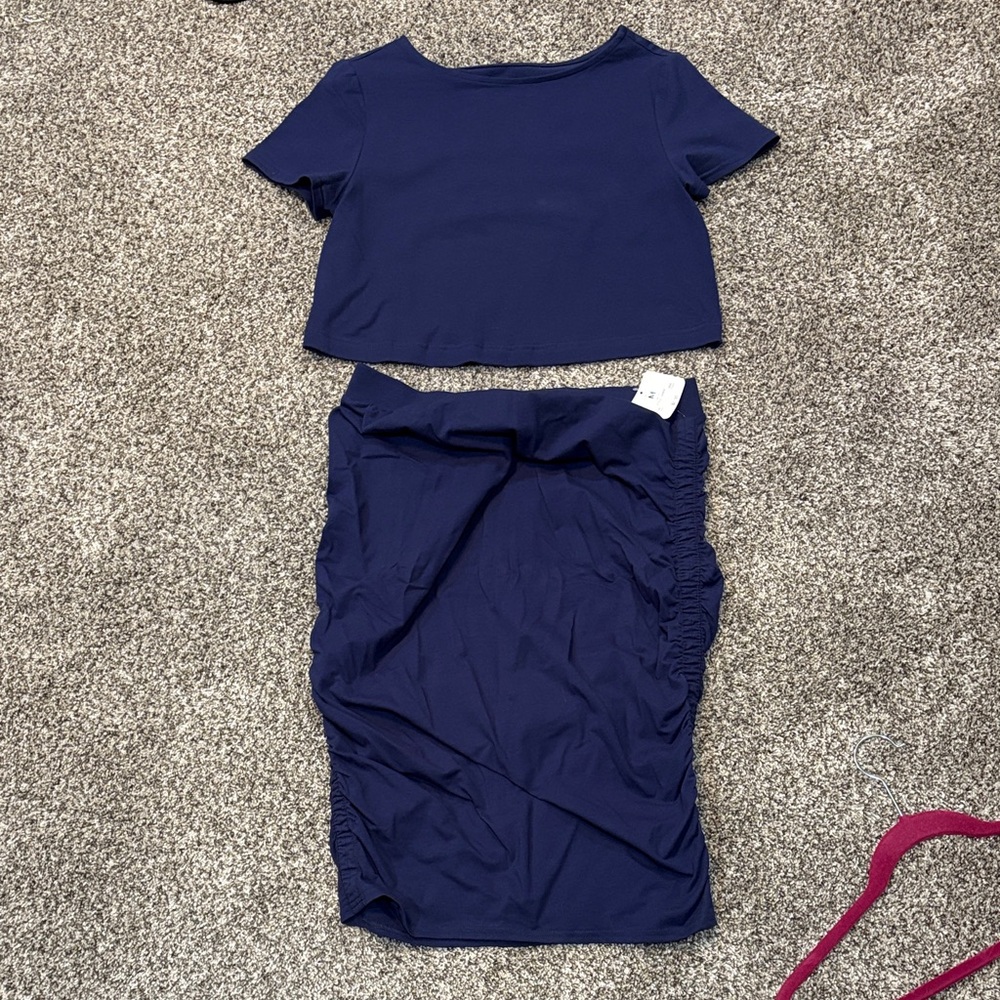 Isabel Maternity by Ingrid & Isabel Navy Midi Dress